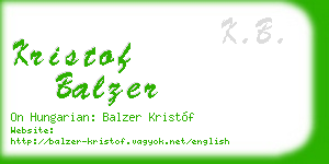 kristof balzer business card