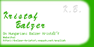 kristof balzer business card